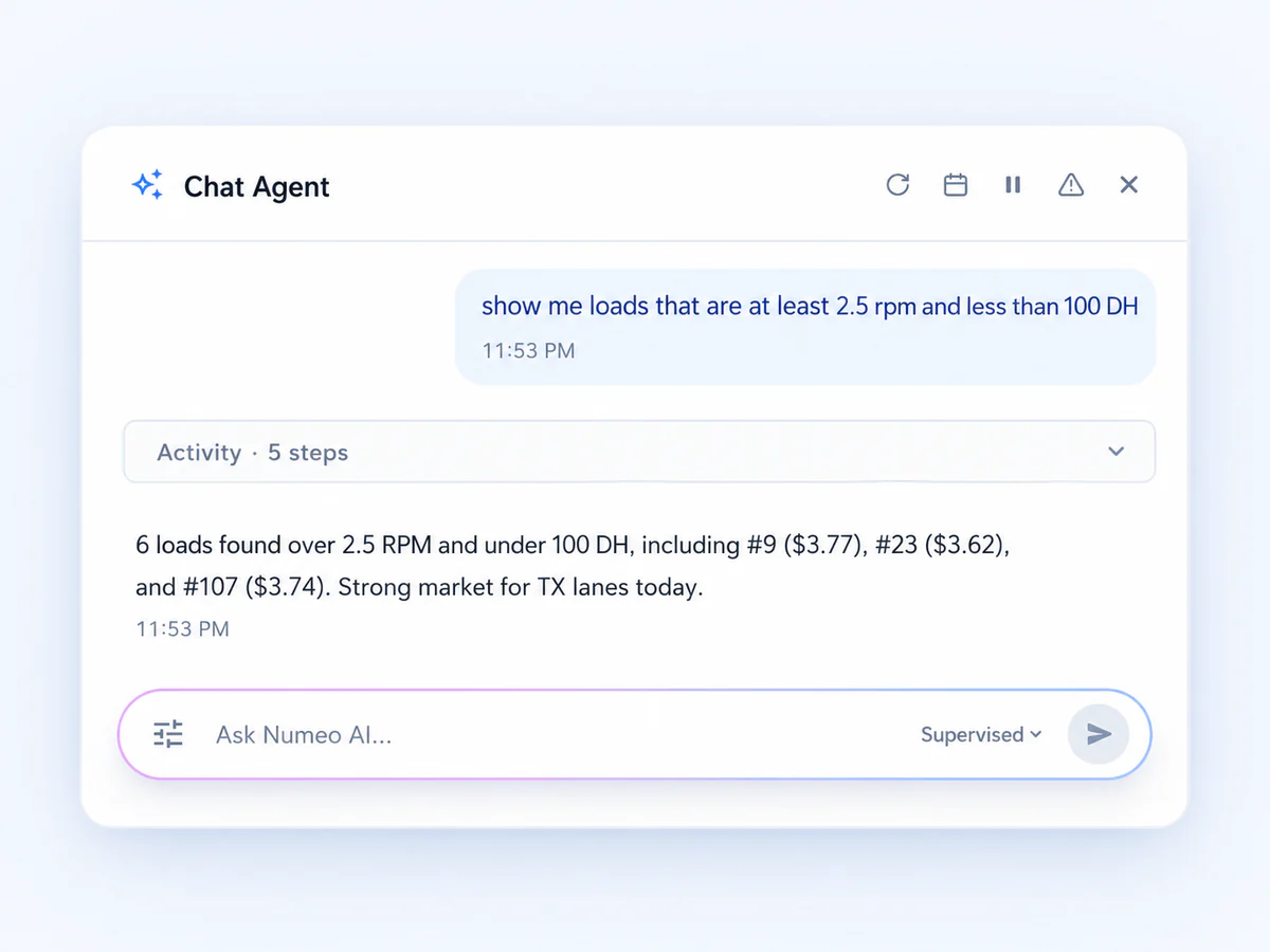 AI Hub chat agent shortlisting loads