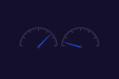 Two gauge dials reading different values, illustrating that the same customers produce different NPS scores depending on the survey mode.