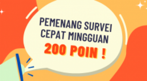 Pengumuman Pemenang Hasil Survey Cepat periode 19 - 26 September 2023