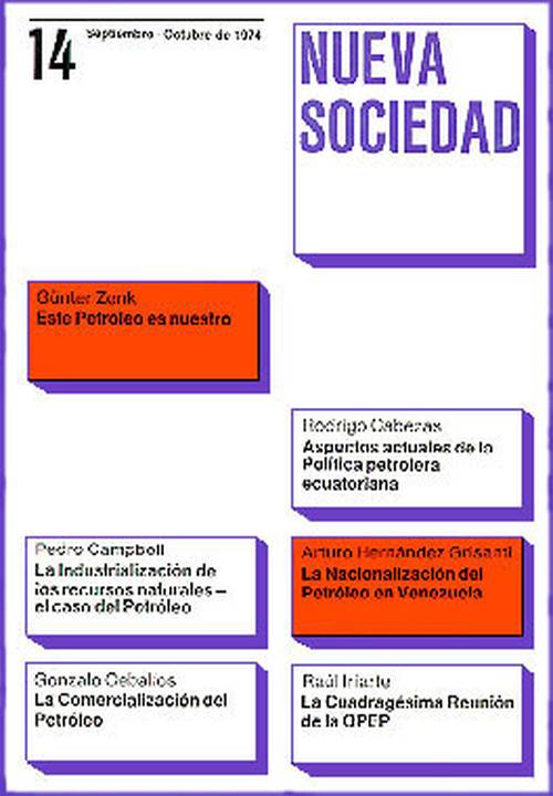 Crisis y políticas petroleras (14 / Septiembre - Octubre 1974)