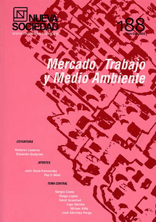 Mercado, trabajo y medio ambiente (188 / Noviembre - Diciembre 2003)