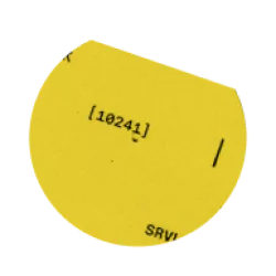 a yellow circle cut-out