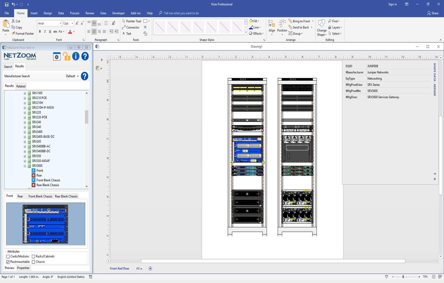 Visio Diagramming Of Racks Netzoom