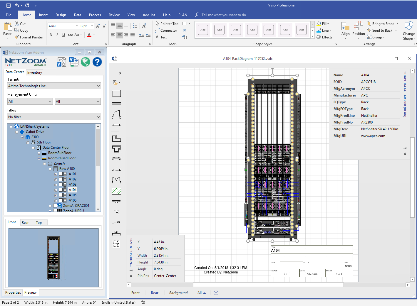 wall mount network rack visio stencil