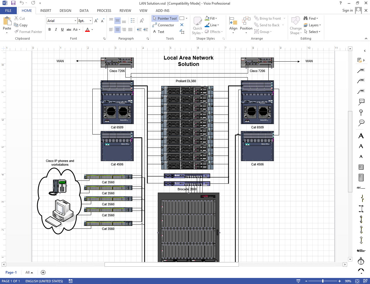 wall mount network rack visio stencil