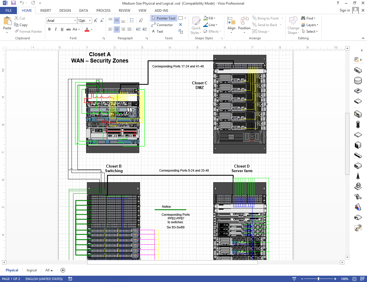 small rack glas door visio stencil