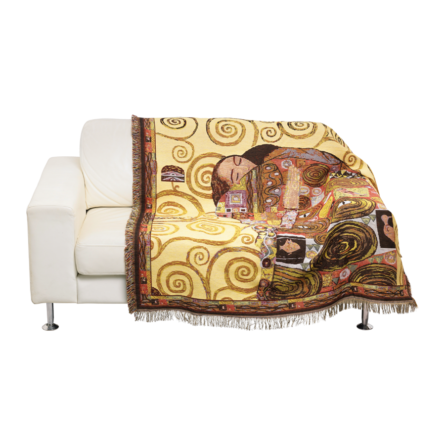 Gustav Klimt: Wohnplaid «Die Erfüllung», helle Version