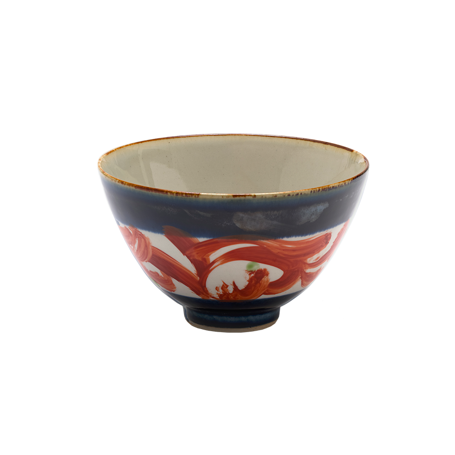 Gosuzume Bowls Red Brush Strokes 2er-Set