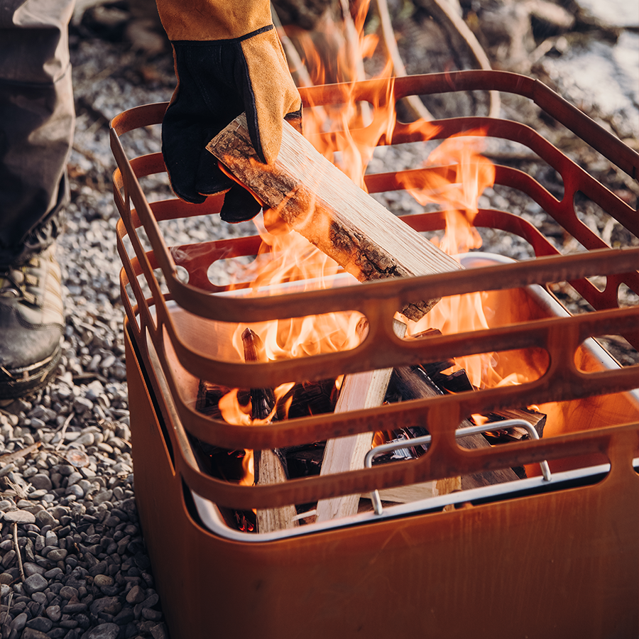 Feuerkorb Cube Rostrot