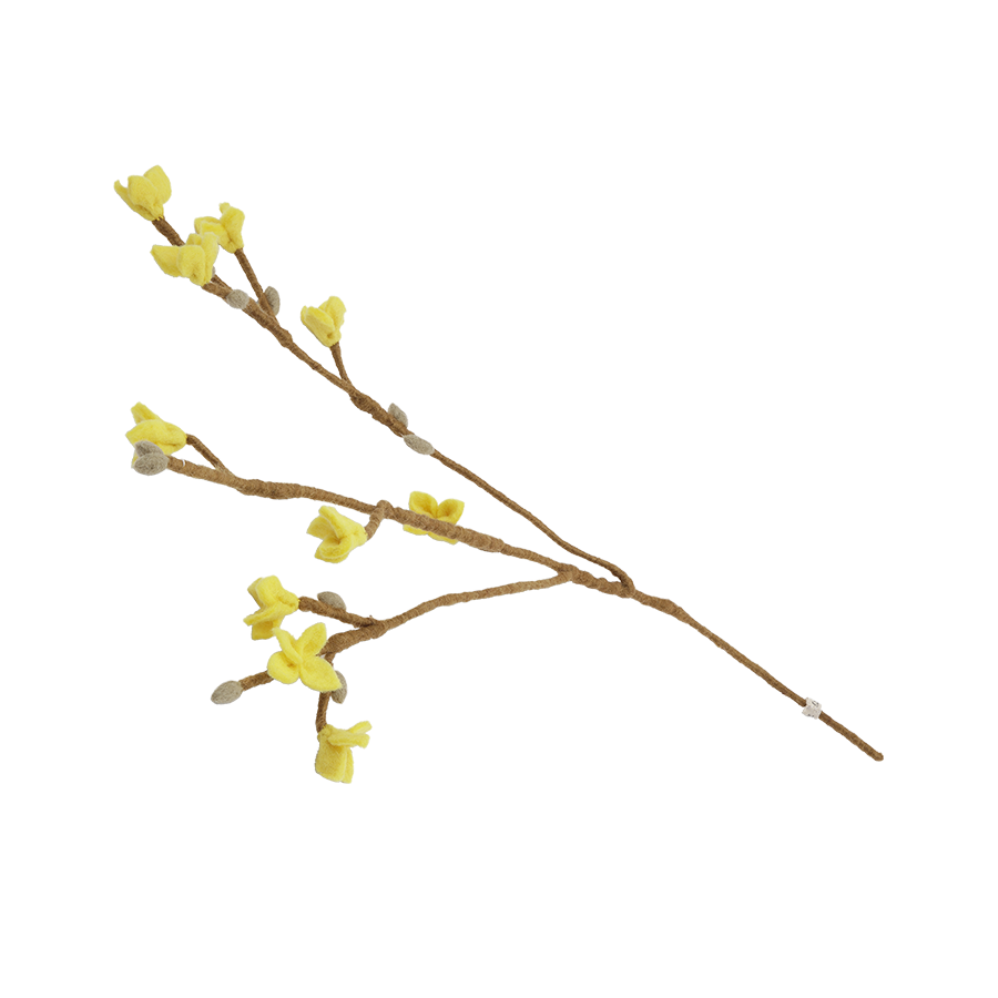 Forsythienzweig Filz (3 Stück)