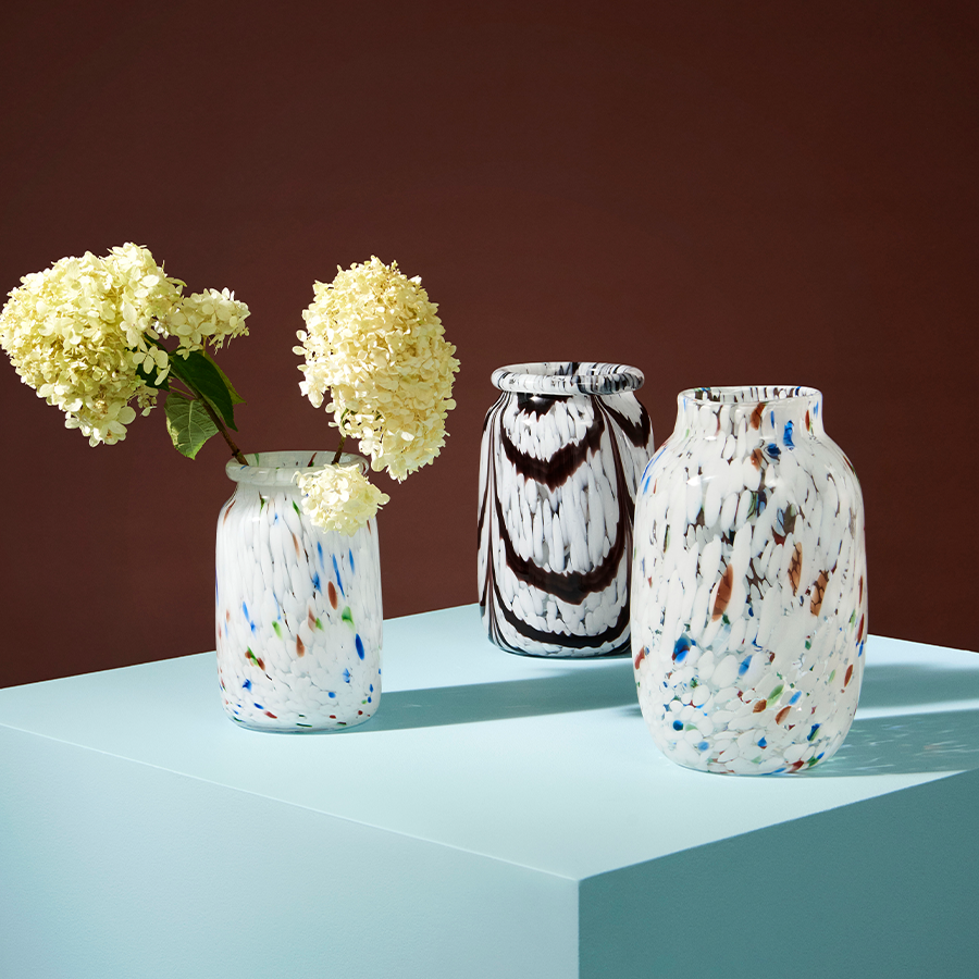 Splash Vase White Dot