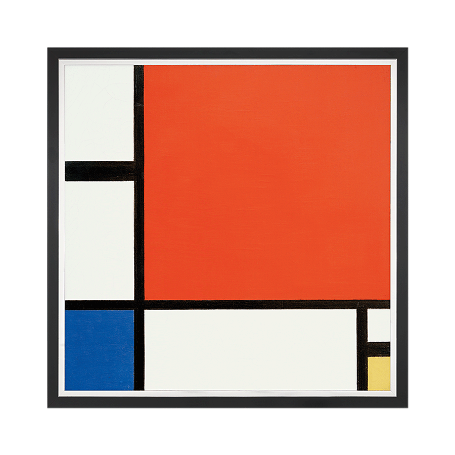 Piet Mondrian: Gemälde Komposition in Rot, Blau und Gelb (1930)