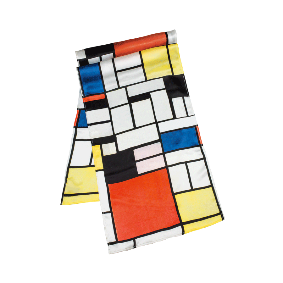 Piet Mondrian: Seidenschal «Komposition mit Rot, Gelb, Blau und Schwarz»