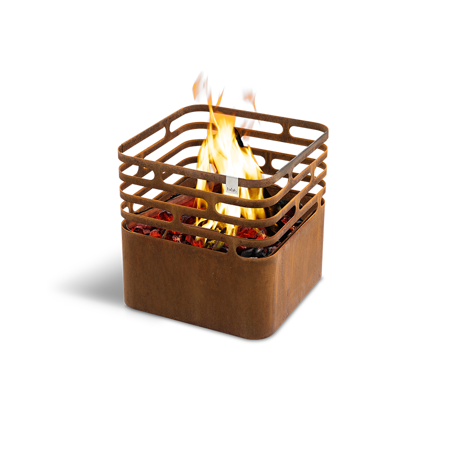 Feuerkorb Cube Rostrot