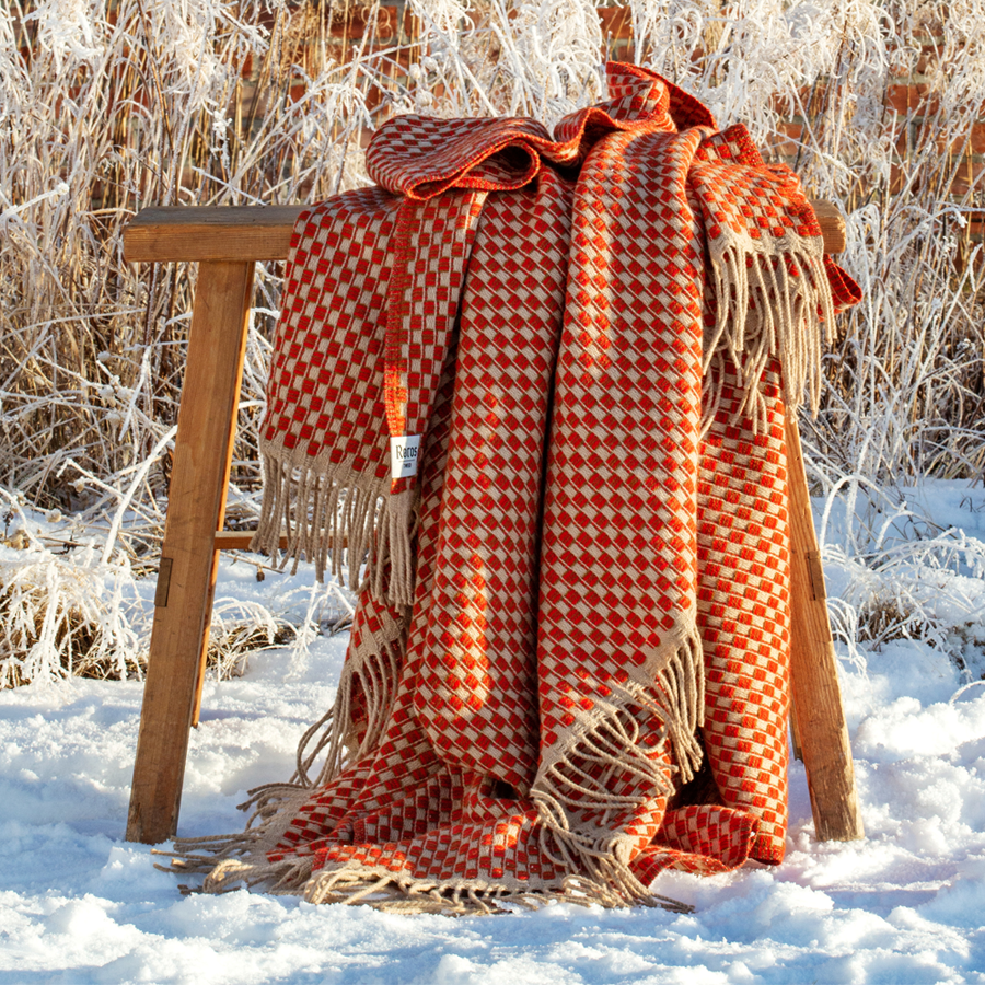 Lammwolldecke Isak Rot