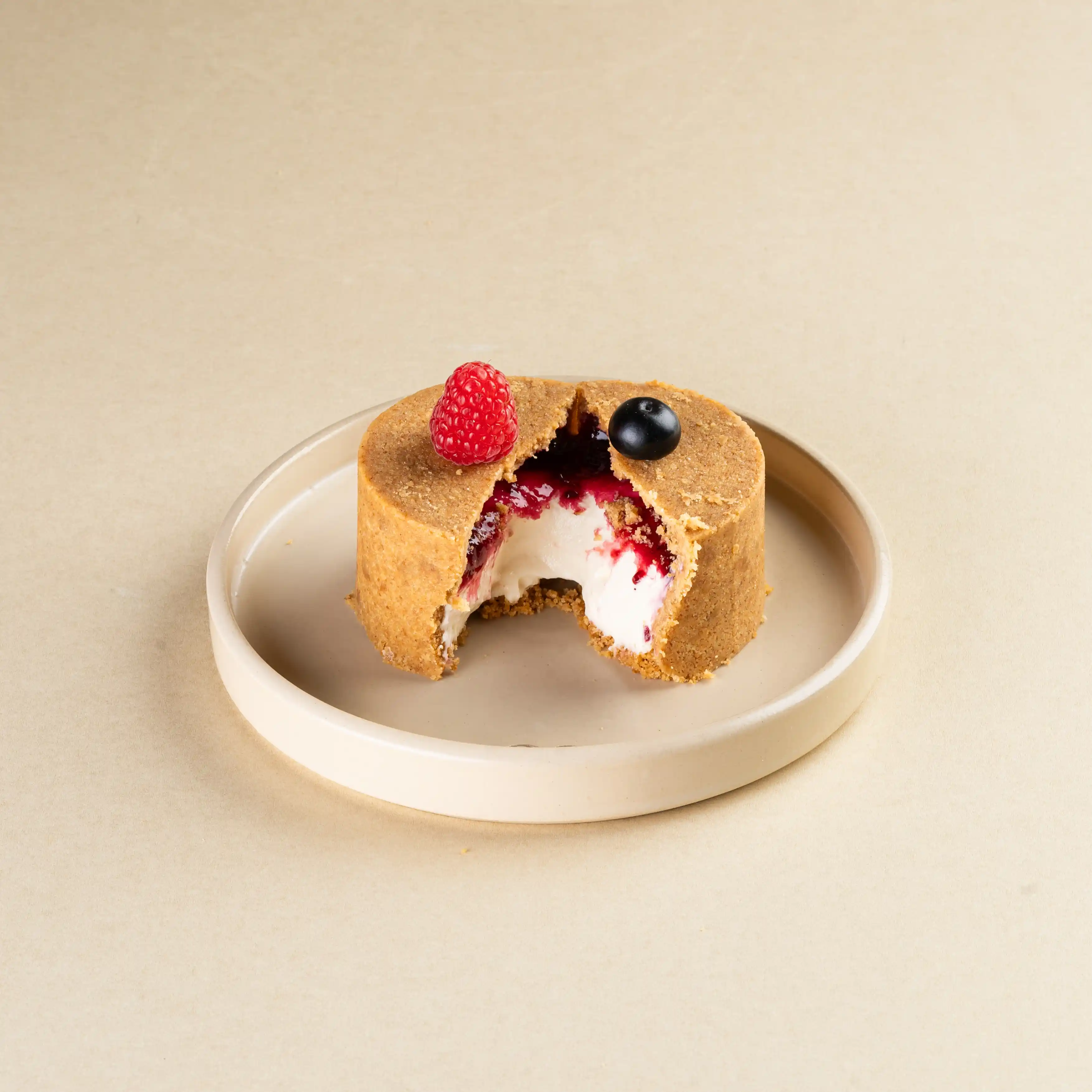 Upside-down Raspberry Cheesecake