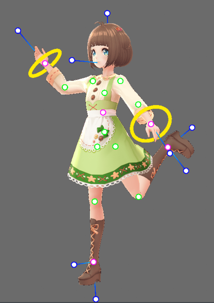 Posing an anime styled character using the skeleton bones in VRoid Studio