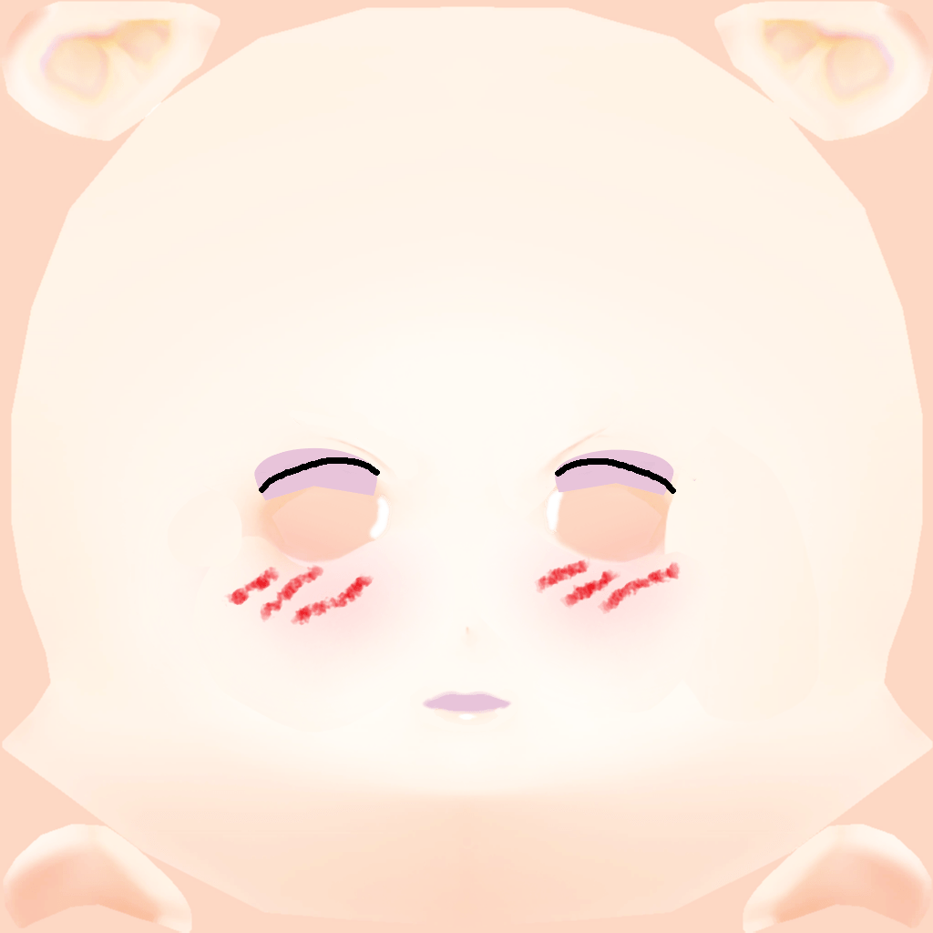 Modified VRoid face texture with blushing crudely added to the cheeks