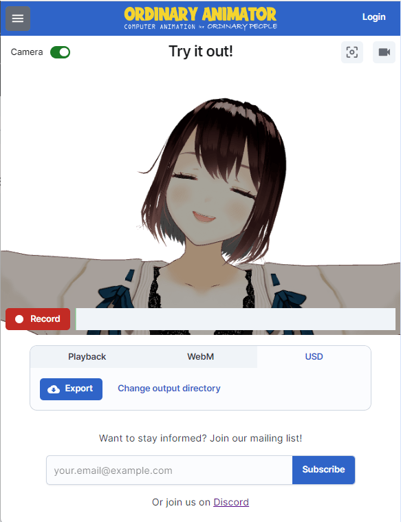 Browser-based tool capturing ARKit facial blend shapes onto a character
