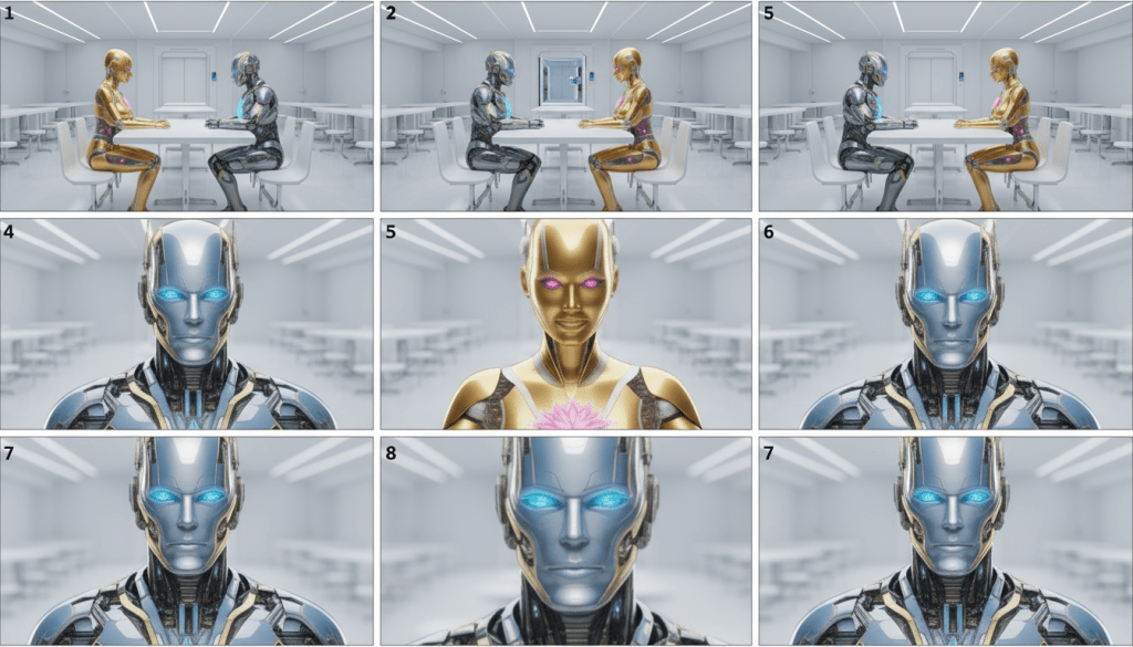 Google Nano Banana location grid with many repeated shots