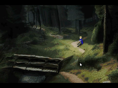 Animation of the background plane displaced by the depth map to push distant parts away