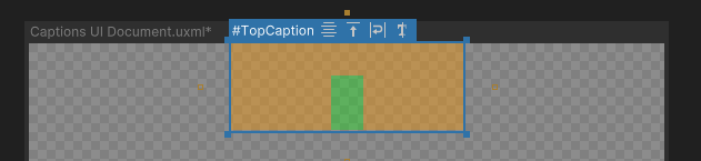 UI Builder Margin property view showing orange margins and green padding around the label