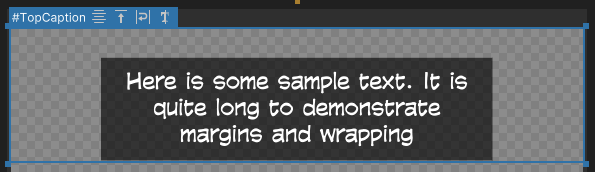 Caption without coloring showing how padding sizes the black background fill behind the text