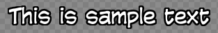 Two layered caption labels, a white text label in front of a black outlined label, giving clean white text with a solid black outline