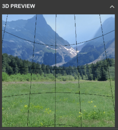 NVIDIA Canvas 3D preview panel panning around the generated 360 image