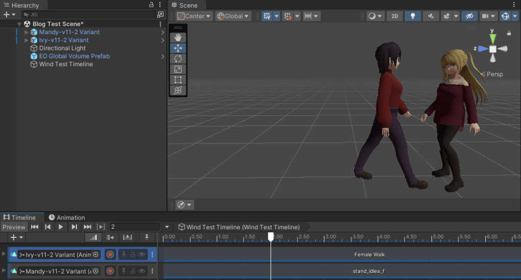 With preview mode back on, Ivy at 2 seconds is now at the correct position
