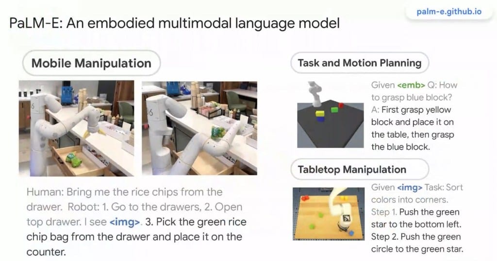 Vision system turning a camera scene into a text description for robot planning