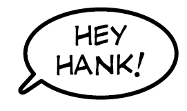 Comic speech bubble shown above a character's head with the tail pointing down