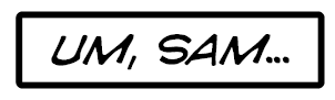 Narrator comment shown in a square box instead of a rounded speech bubble