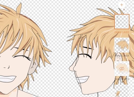 Front and side view variations of a character matching facial proportions across angles