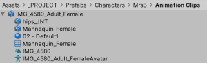 FBX file dragged into a Unity project directory and parsed by Unity