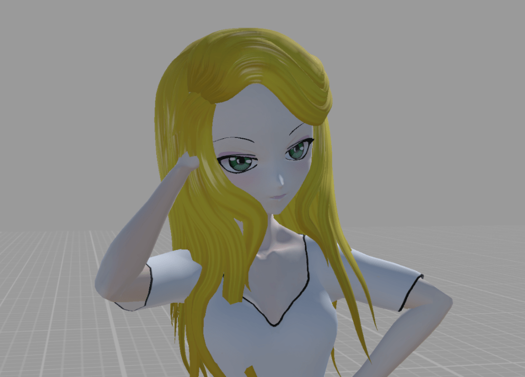 Without physics on, the hand passes inside the character's oversized head