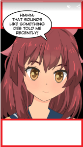 Same web story page on a Pixel 2 showing a larger speech bubble and differently cropped artwork
