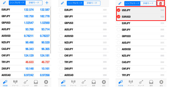 気配値 - Meta Trader4 操作マニュアル（iPhone版） | OANDA証券株式会社