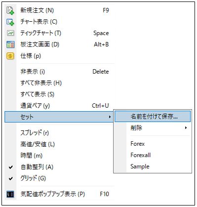 MT4（メタトレーダー４）の気配値表示のカスタマイズ | OANDA FX/CFD 