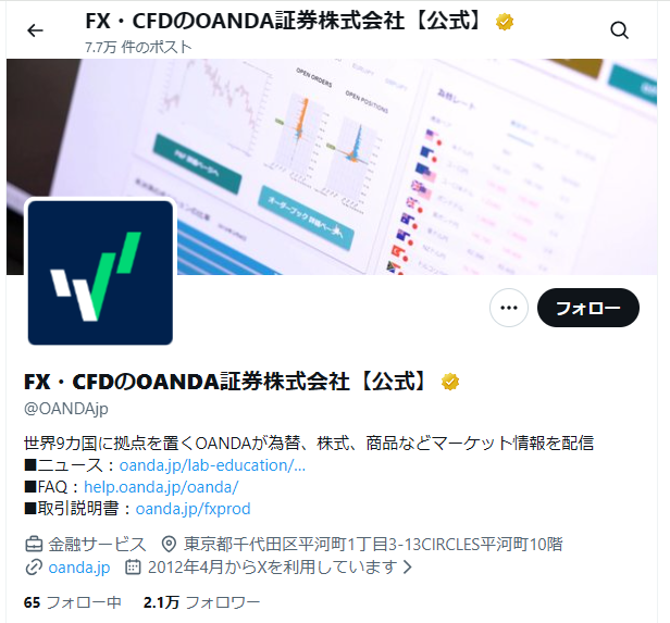 OANDA　公式X