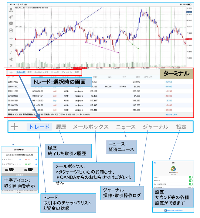 MT4のターミナルの見方