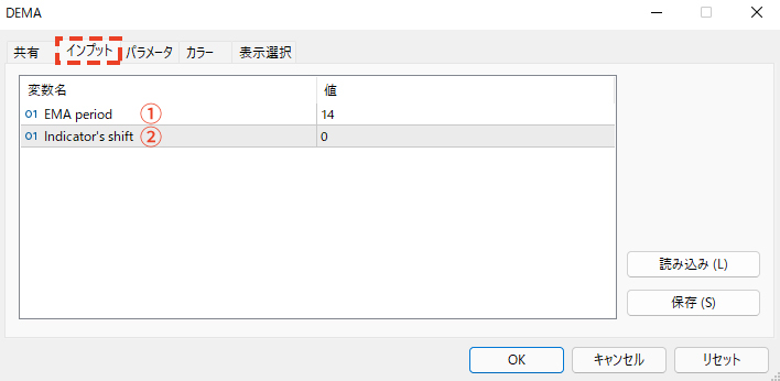 設定が完了したら「OK」を、設定をデフォルトに戻したい場合は「リセット」をクリックしましょう