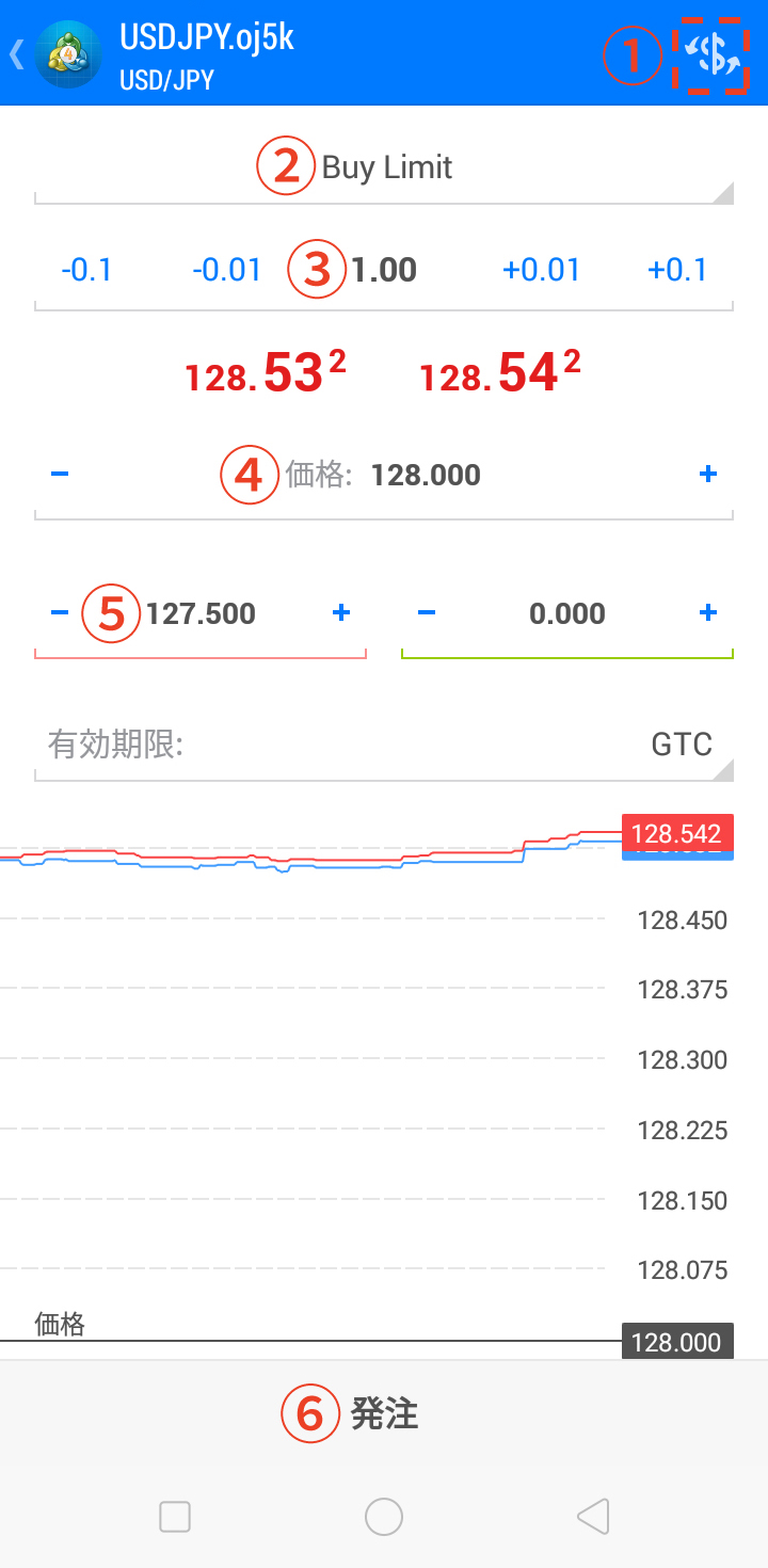 IFD注文では、新規注文（指値もしくは逆指値注文）と、決済注文（指値もしくは逆指値注文）をそれぞれ一つずつ設定します