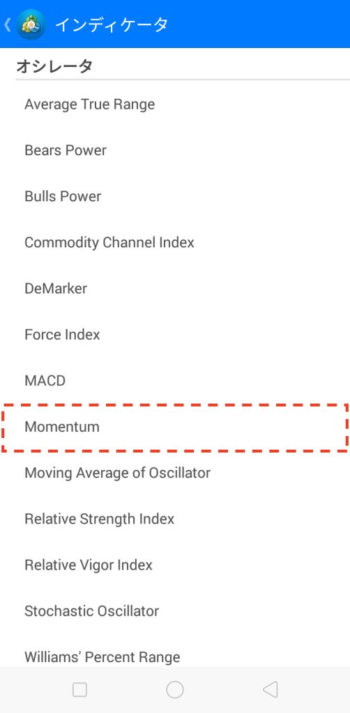 モメンタムをチャートに追加する方法