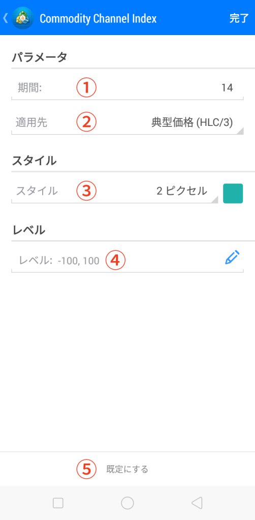 CCIの設定画面の使用方法