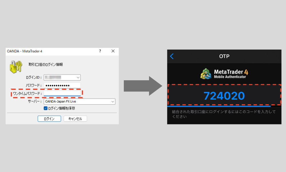 iPhone版MT4（メタトレーダー4）のワンタイムパスワードジェネレータ 