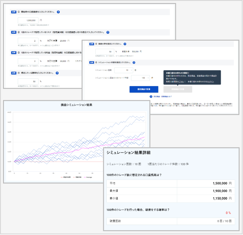 FX、CFD用資産シミュレーション