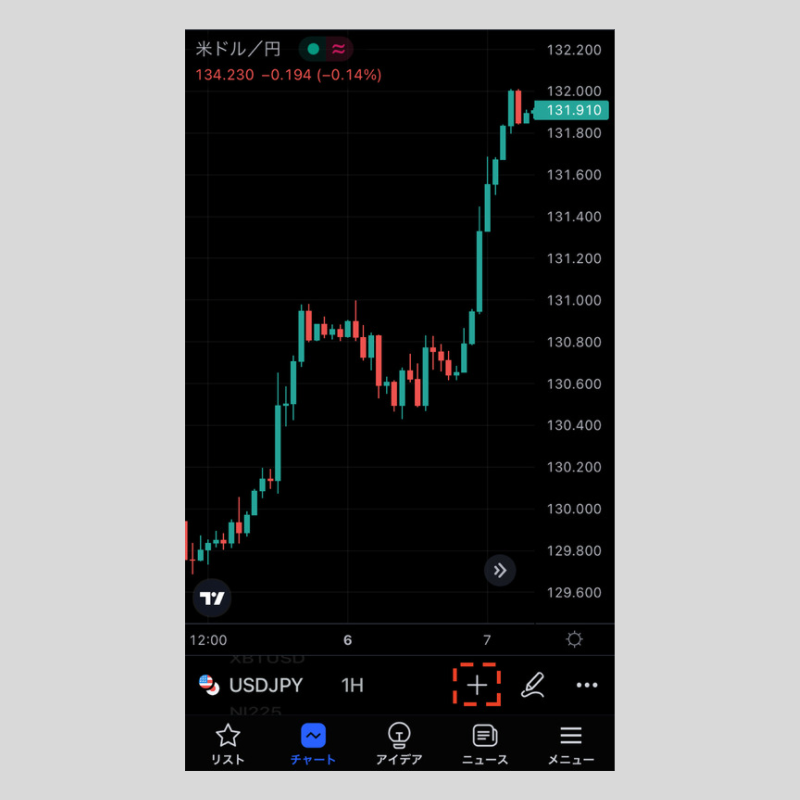 iPhone版TradingView（トレーディングビュー）で一目均衡表を設定する 