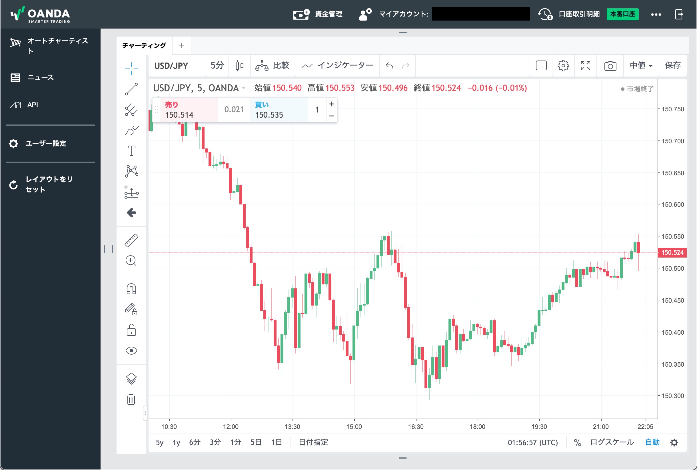 「Web版fxTrade」