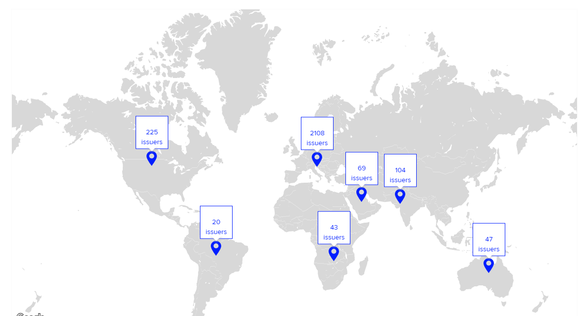 ロンドン証券取引所（LSE）の上場企業の国籍の分布
